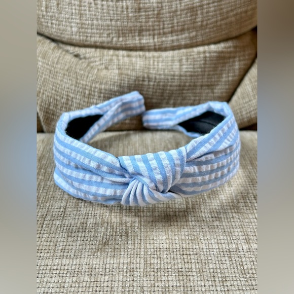 Accessories - Seersucker Knot Top Headband